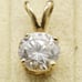 14k Cubic Zirconia Pendant Diamond Simulant