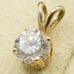 14k Cubic Zirconia Pendant Diamond Simulant