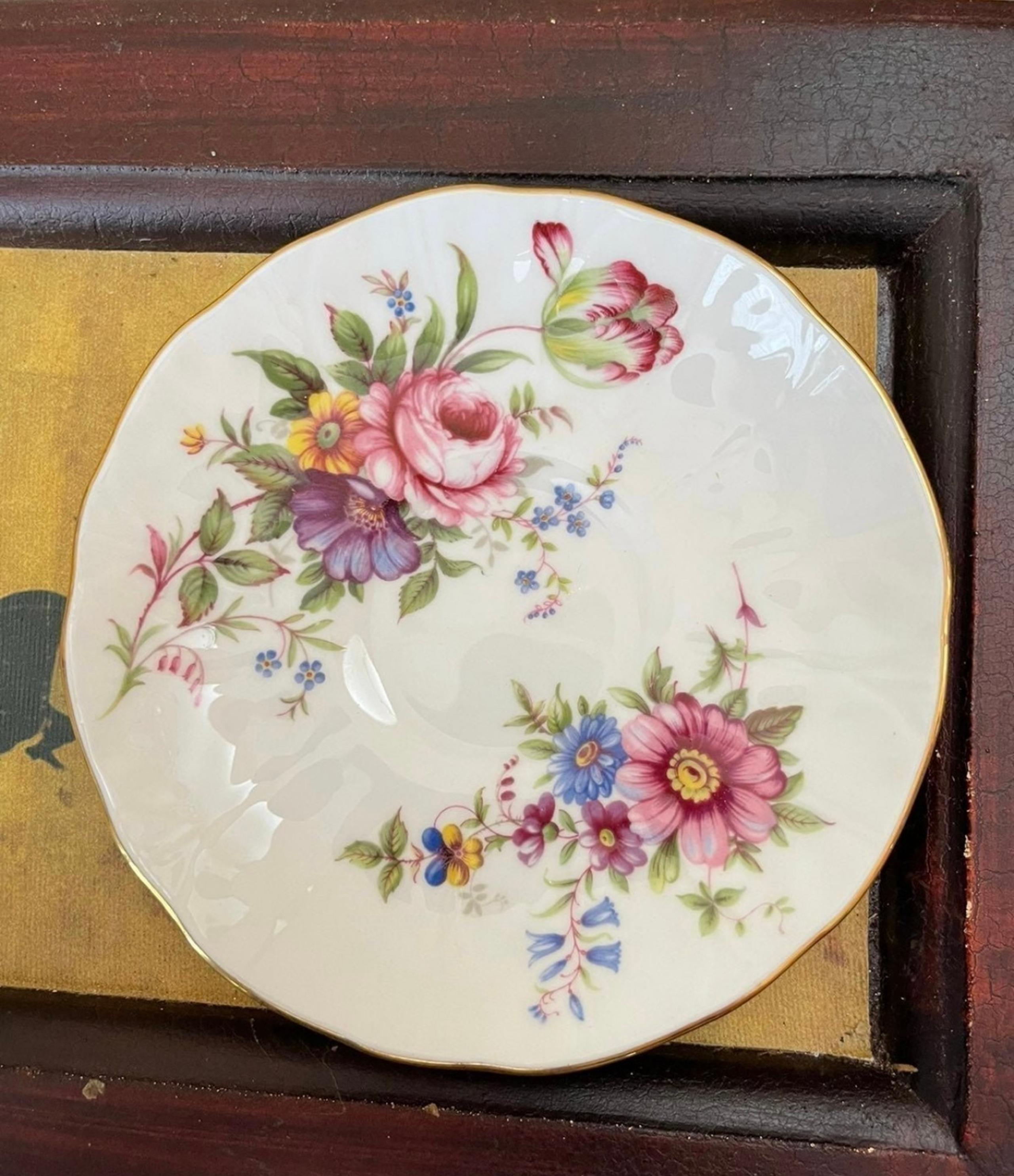 Vintage Aynsley Replacement Saucer Fine Bone China England Peony Flower