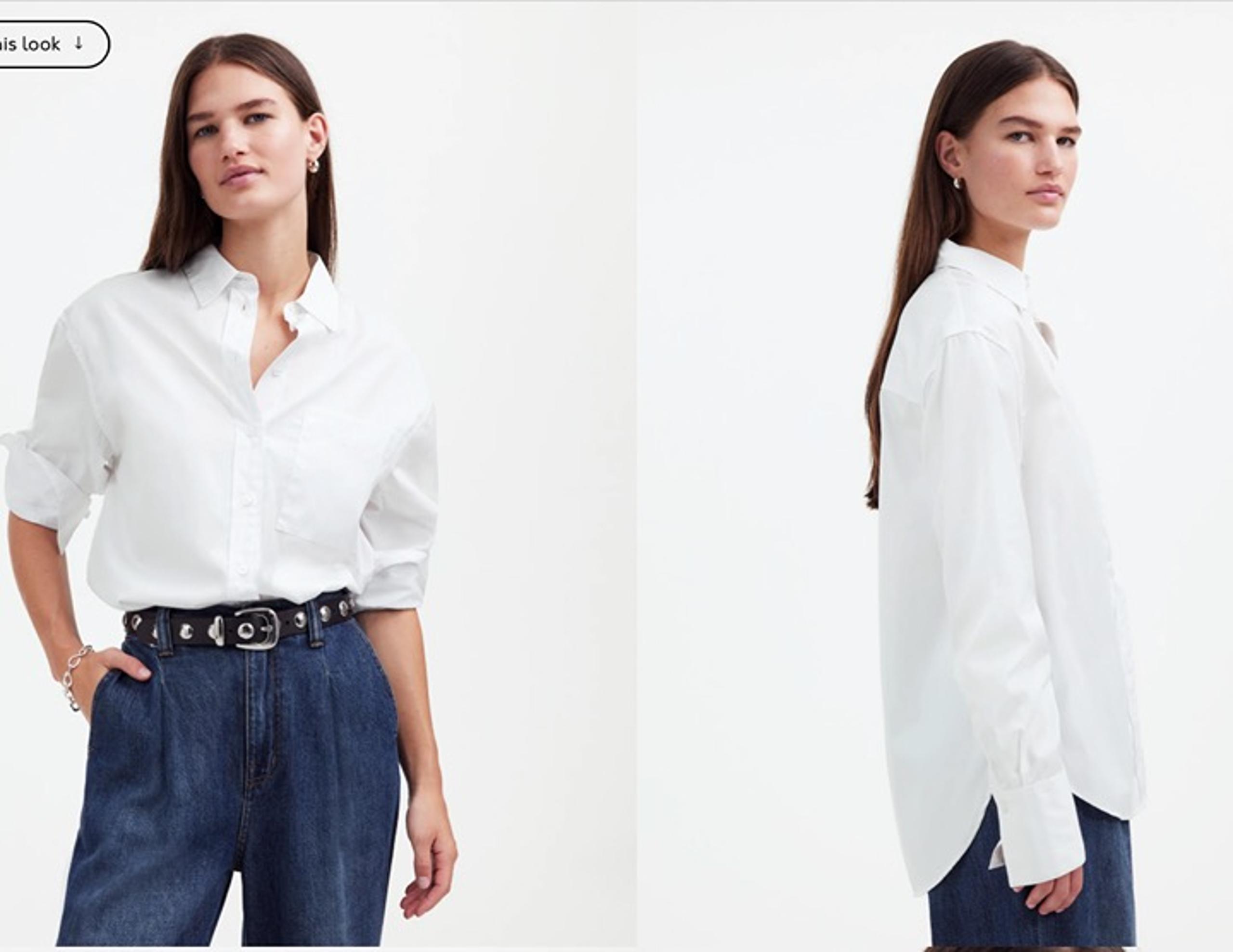 Madewell Denim Button-Up Shirt in Eyelet White: Garment-Dyed Edition