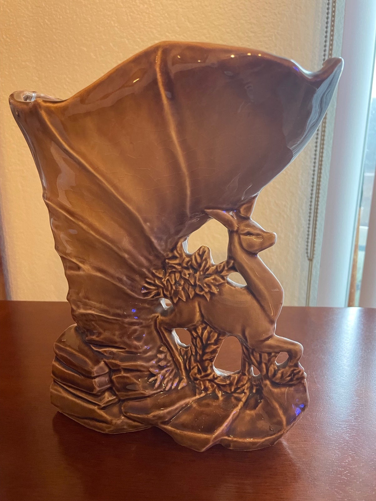 Vintage McCoy Deer vase/ Cornucopia