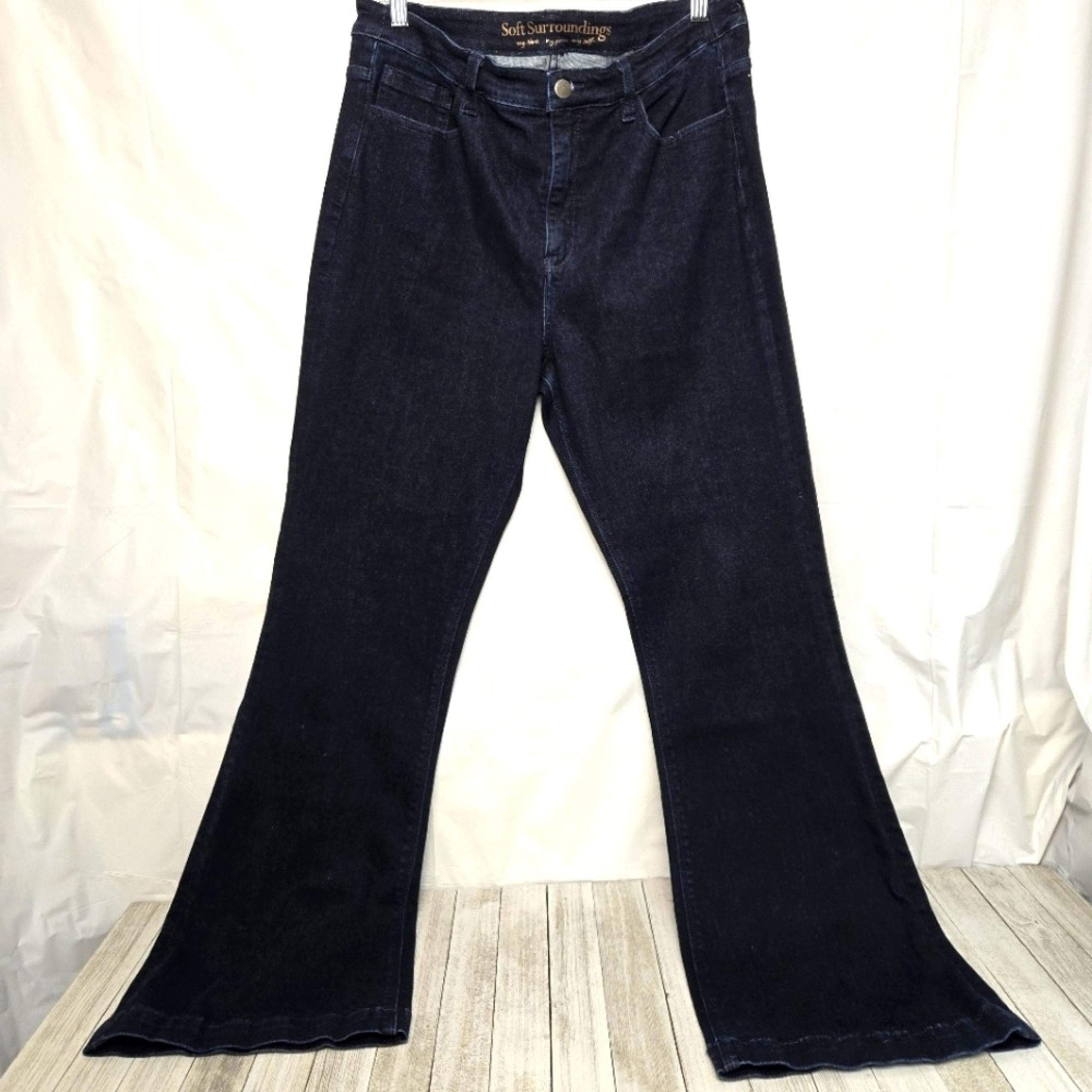 Soft Surroundins Stretchy Dark Wash Blue Flared Jeans Women's Size 12