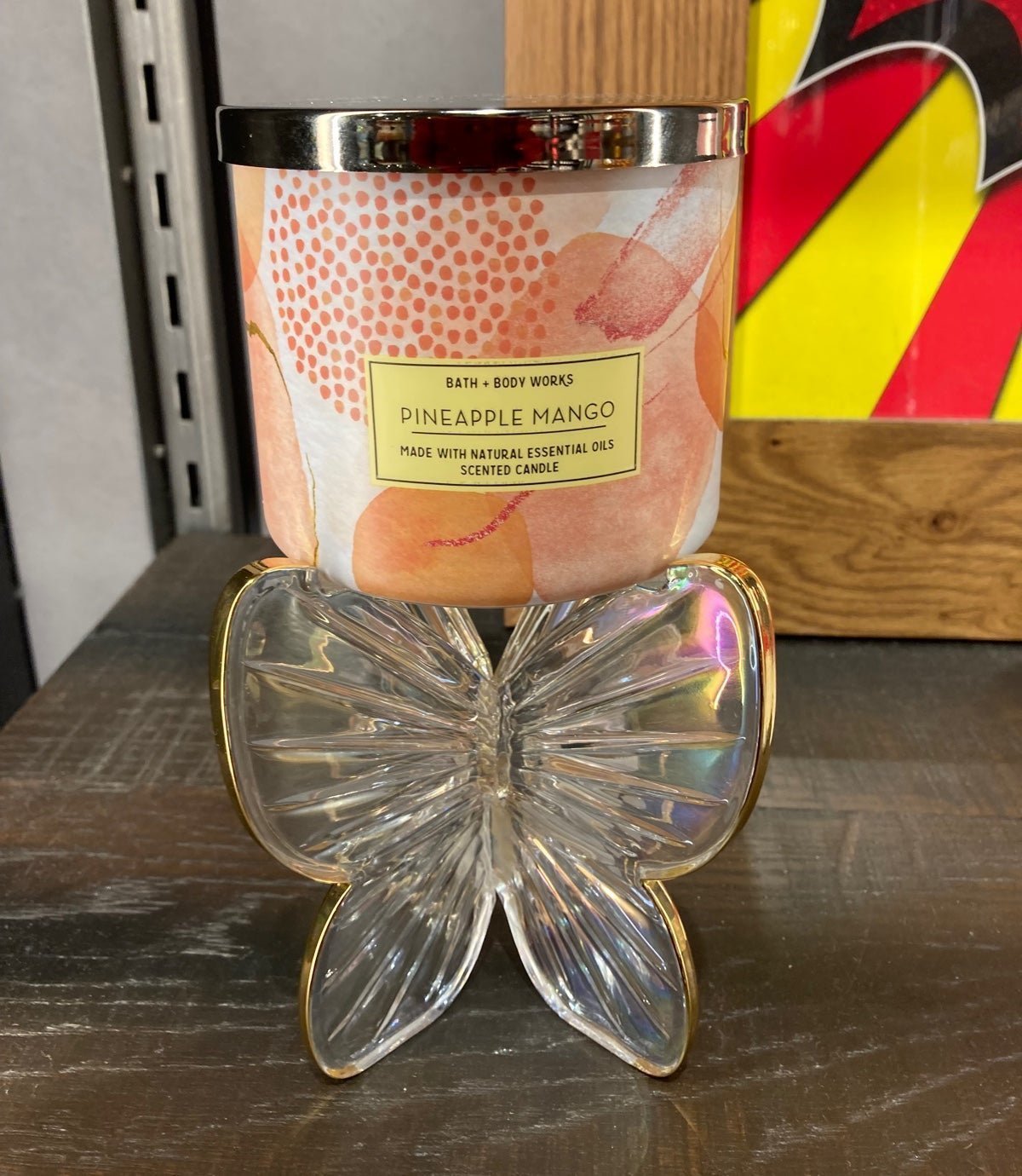 BBW Iridescent Glass butterfly candle holder *candle not included