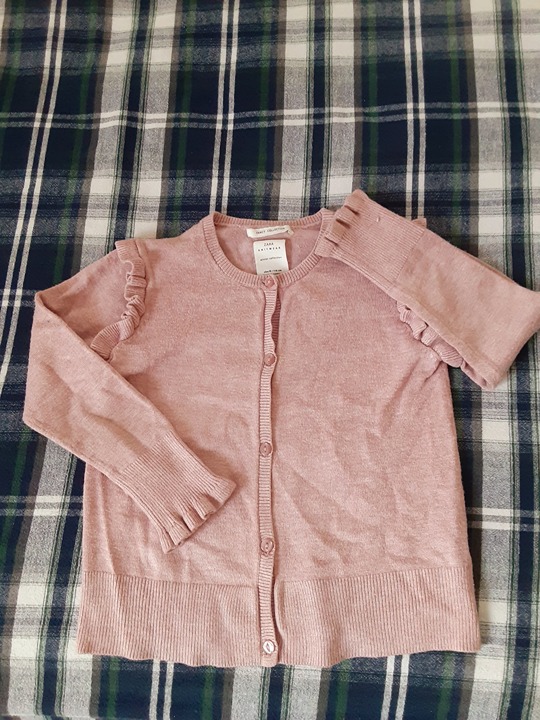 Zara little girls size 6 muted pink or dusty purple button up cardigan sweater