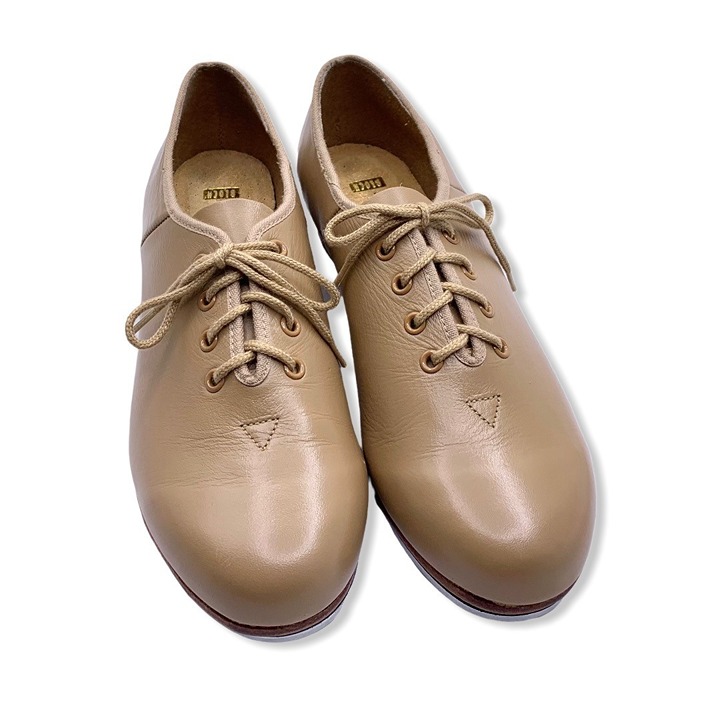 Unisex Teen Bloch Jazz Tap Shoes Size 4 Tan Oxford Lace Dance Leather S0301L New