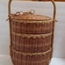 Vintage Asian Wedding 3 Tier Rattan Woven Wicker Bamboo Basket