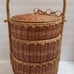 Vintage Asian Wedding 3 Tier Rattan Woven Wicker Bamboo Basket