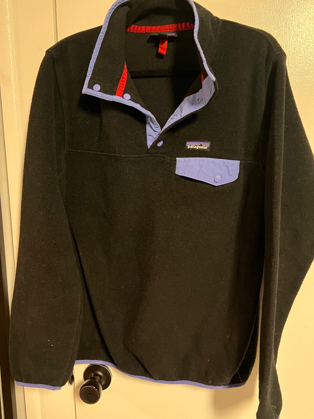 Patagonia Synchilla Snap Fleece Women L Black Purple