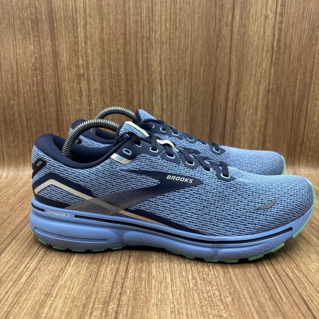 Brooks Womens Ghost 15 Running Shoe Size 11 B Vista Blue Peacoat Linen Sneakers