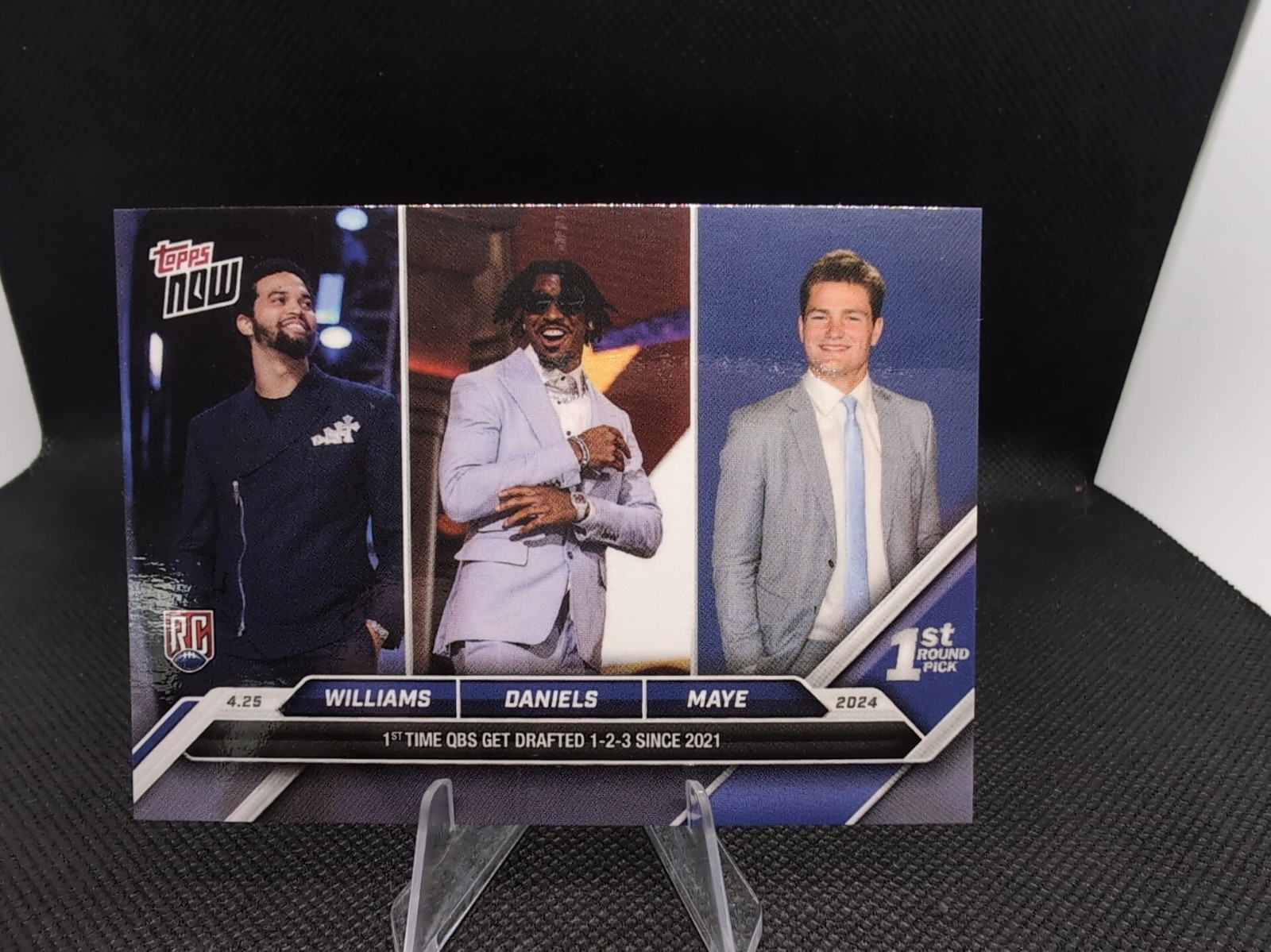2024 Topps Now - Caleb Williams, Drake Maye, Jayden Daniels #D-TRIP /5728 (RC)
