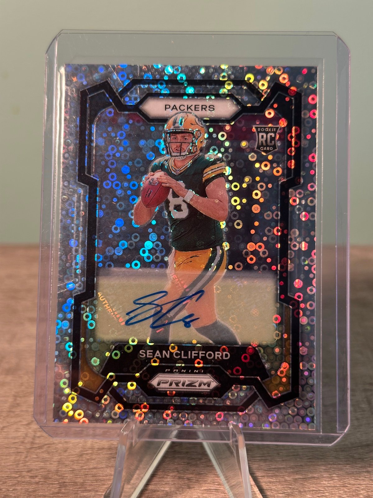 2023 Panini Prizm Sean Clifford RC Rookie Disco No Huddle Prizm AUTO (RC)