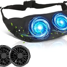 THOUSTA Personal Portable Waist Fan Adjustable Fanny Pack 3 Speed Hand Free Wear