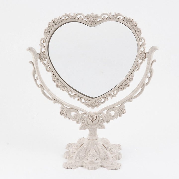 Girls Lightweight Acrylic Freestanding Heart Shaped Swivel Magnified 10x7 Mirror