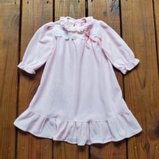 Vintage 80's Healthtex baby toddler 12 month pink prairie night gown