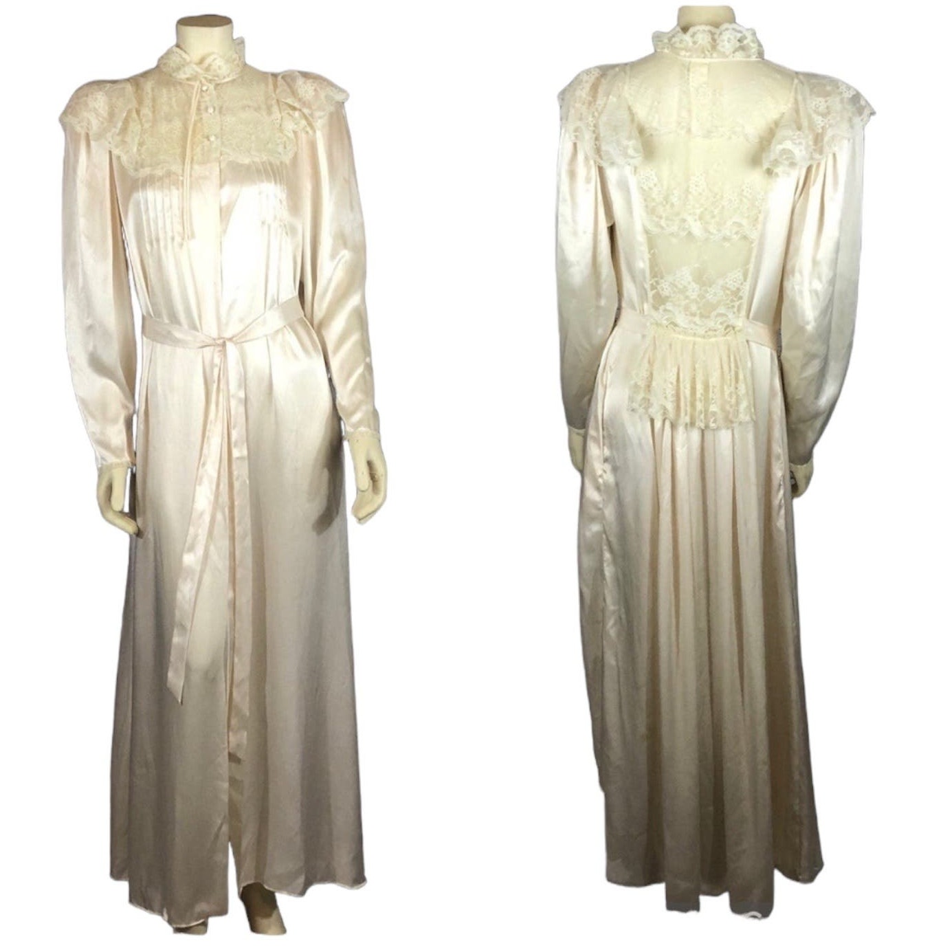 Vintage Victoria’s Secret gold label lace Victorian Edwardian robe size small