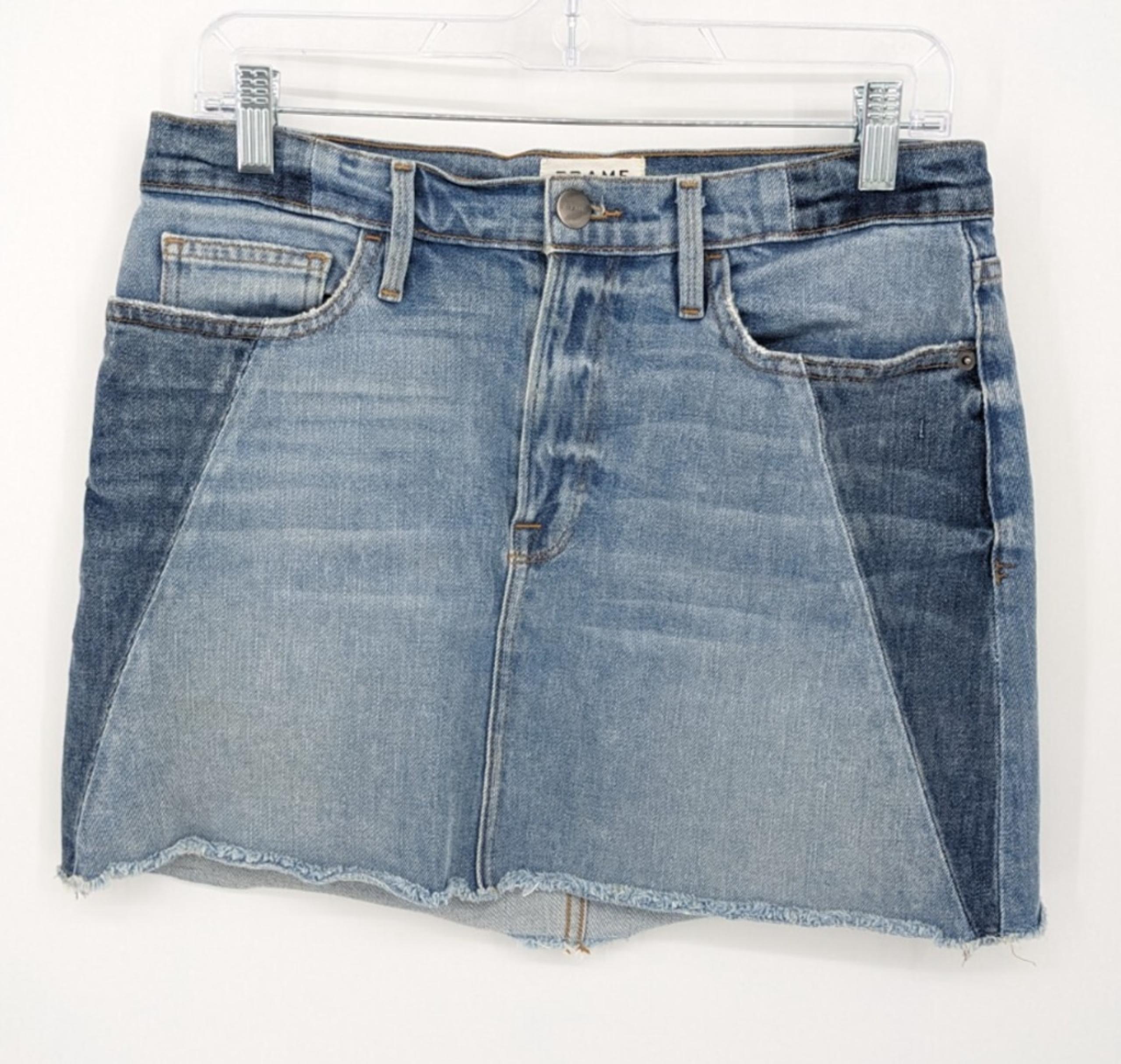 Frame Denim Skirt Women 27 Blue Mini Stretch Jean Trendy Western Y2K 90's Casual