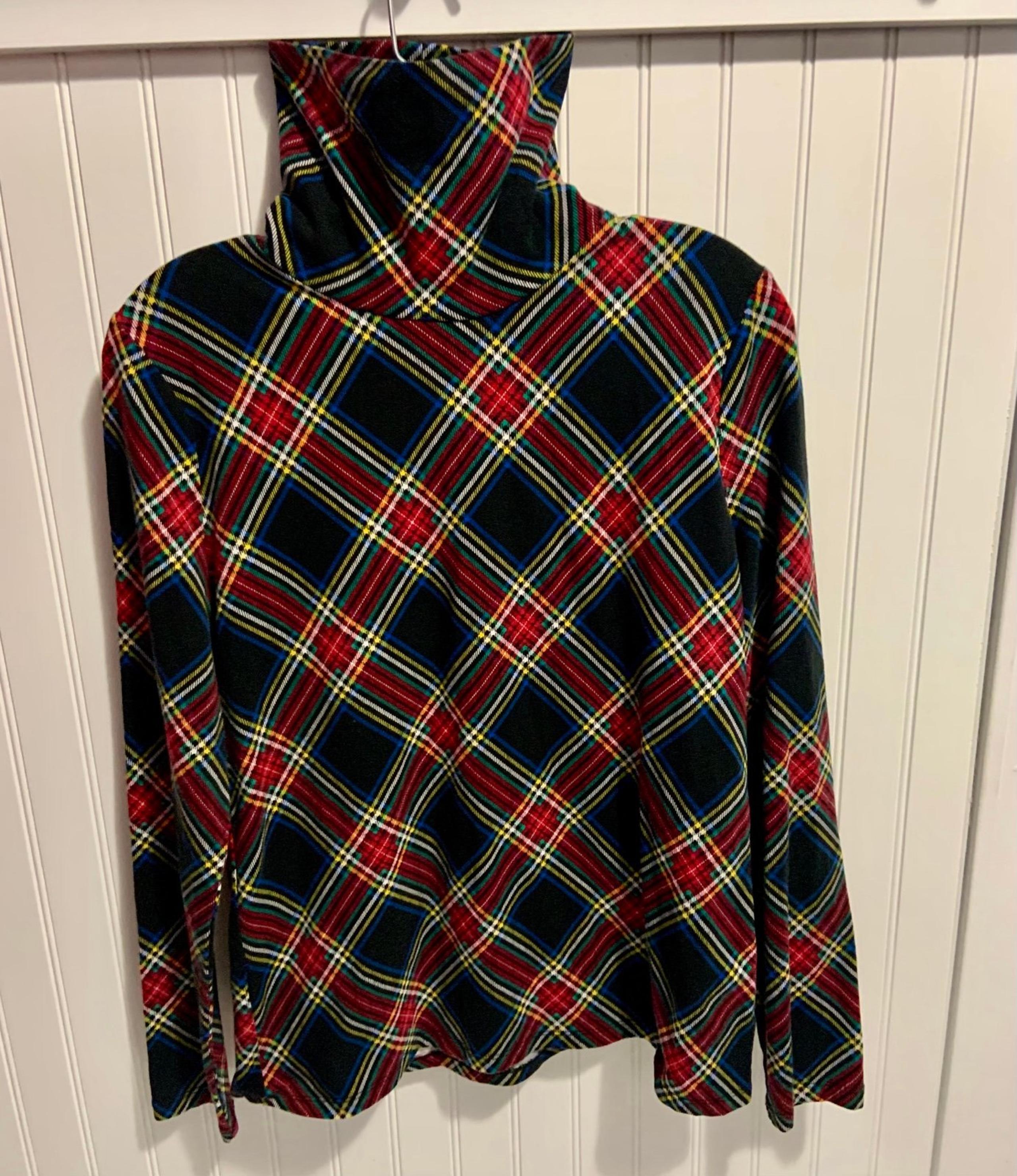 Talbots Plaid Light-Weight Turtleneck (M)