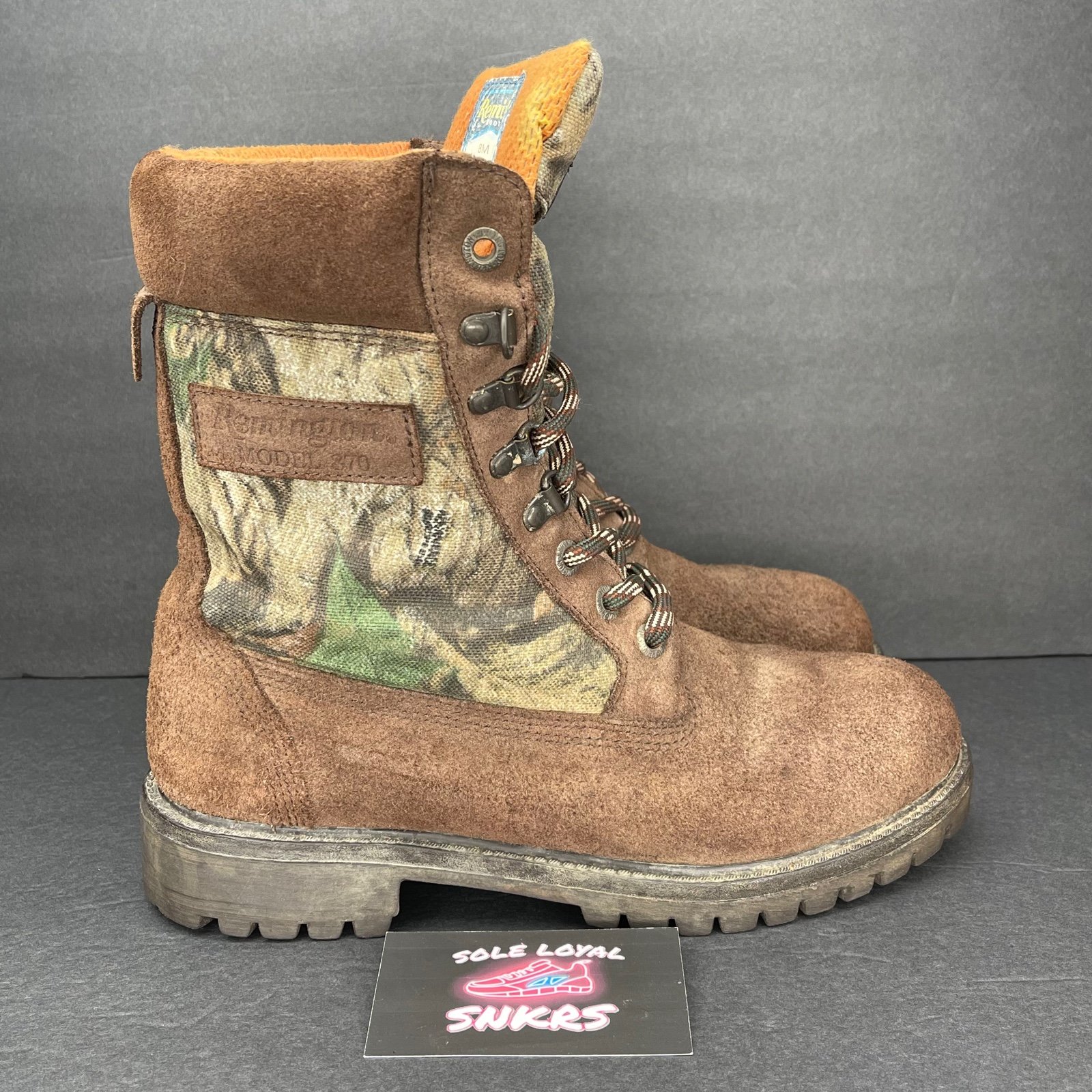 Vintage Remington Mens 8 Thinsulate Insulated Camouflage Leather Hunting Boots
