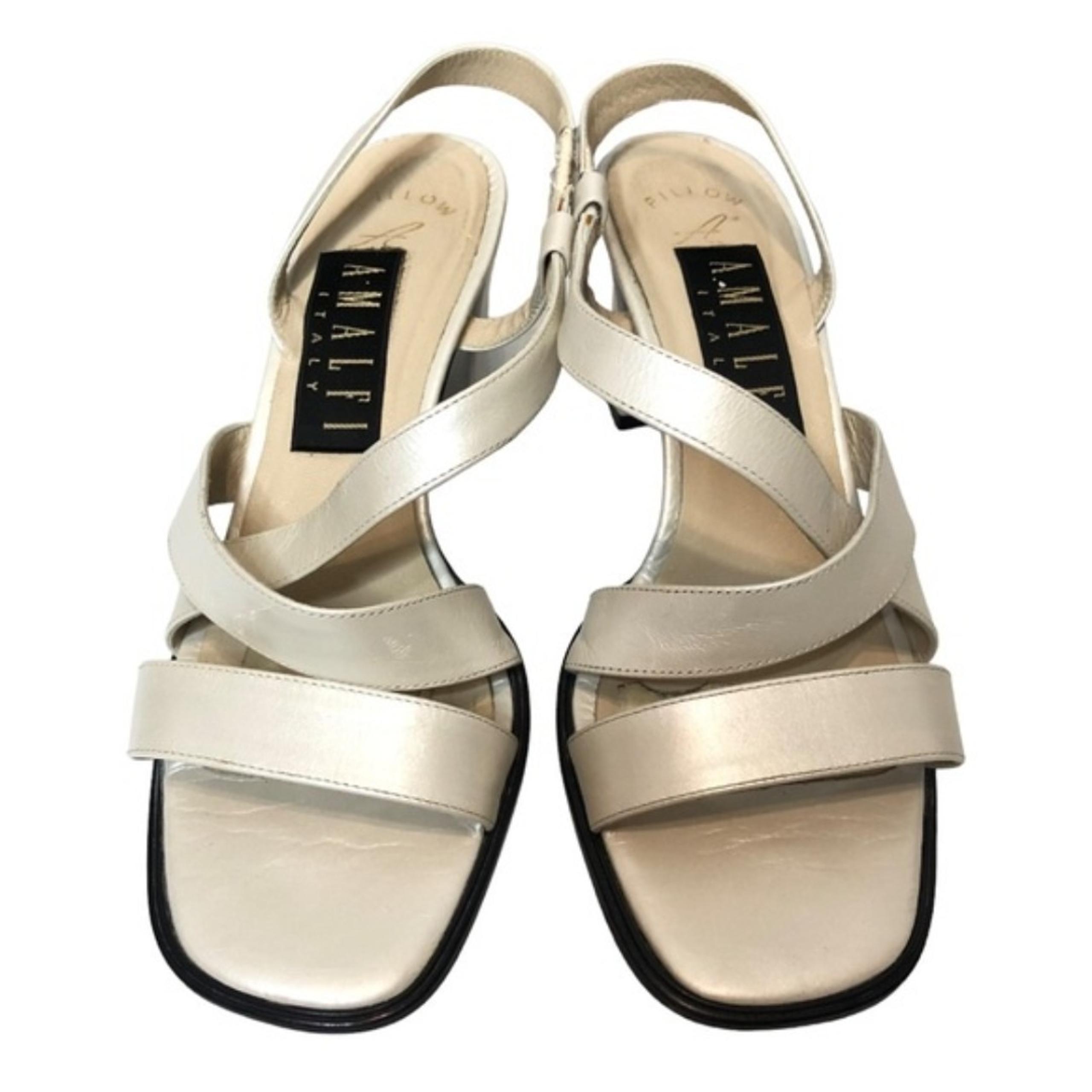 Amalfi Italy Vintage Leather Pillow Comfort Strappy Sandals