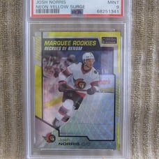 2020-21 O-Pee-Chee Platinum Marquee Rookies Neon Yellow Surge Josh Norris PSA 9