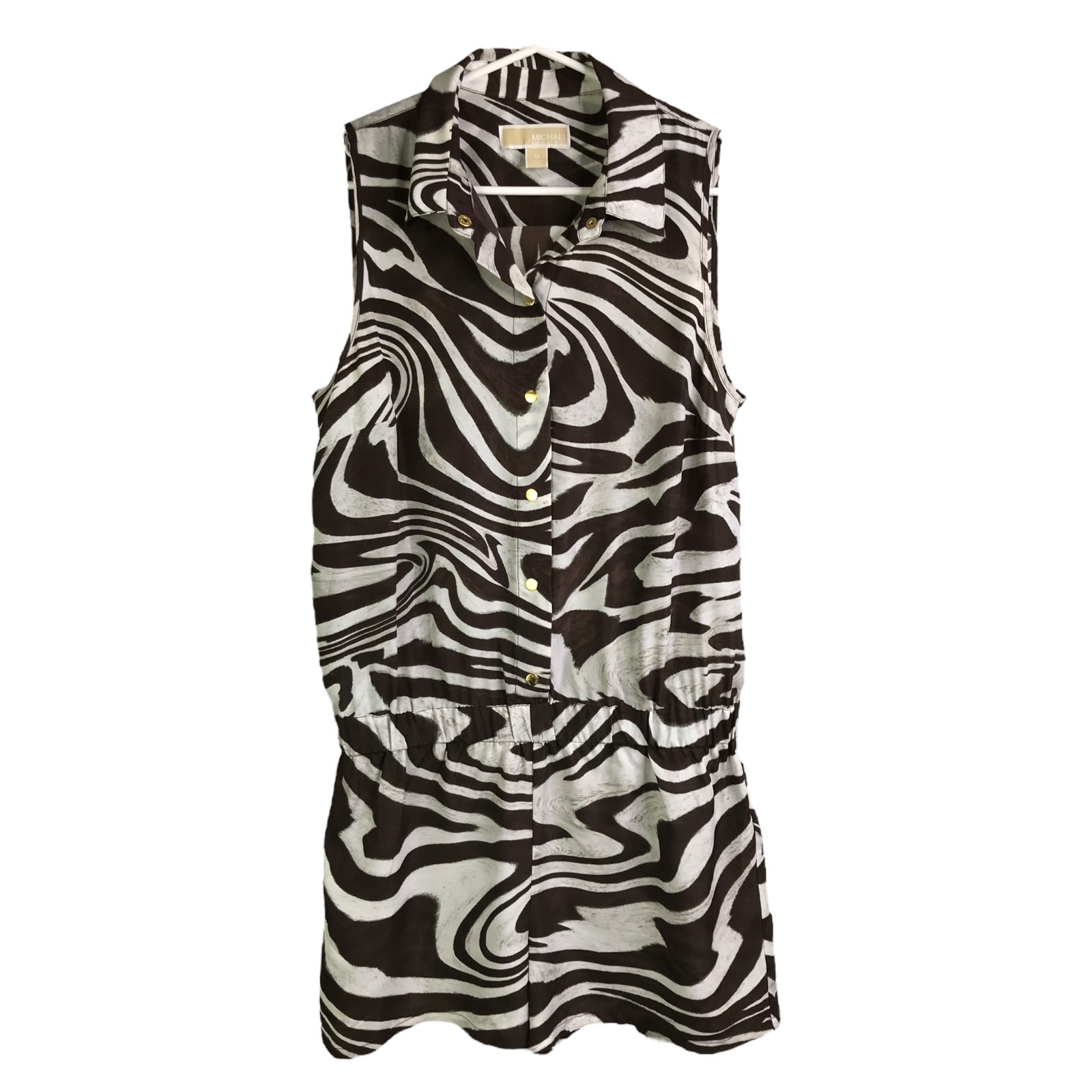 Michael by Michael Kors Romper Wns M Brown White Animal print Sleeveless