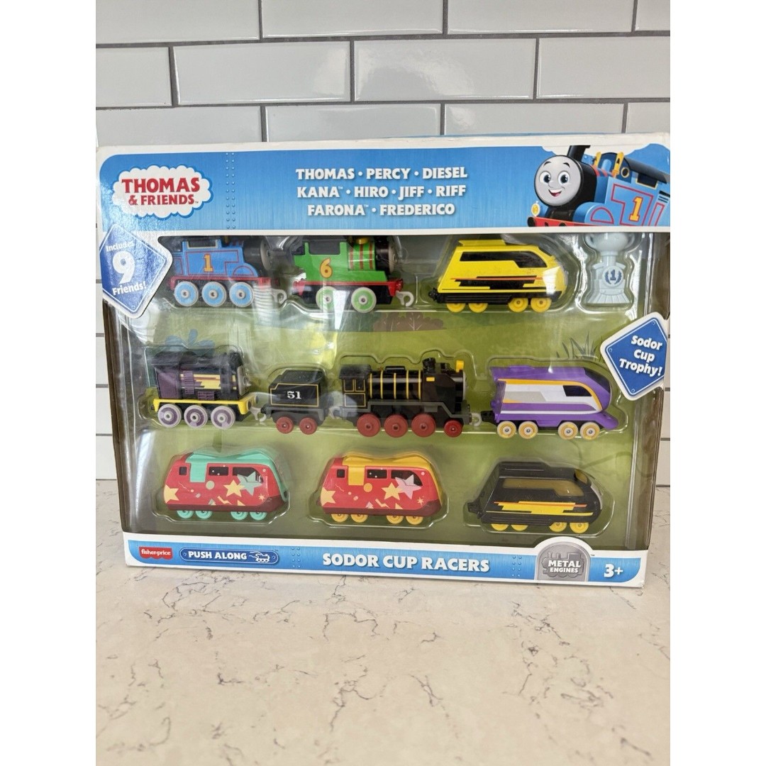 Thomas & Friends Sodor Cup Racers 9-Pack Diecast Push-Along Toy Train Engines