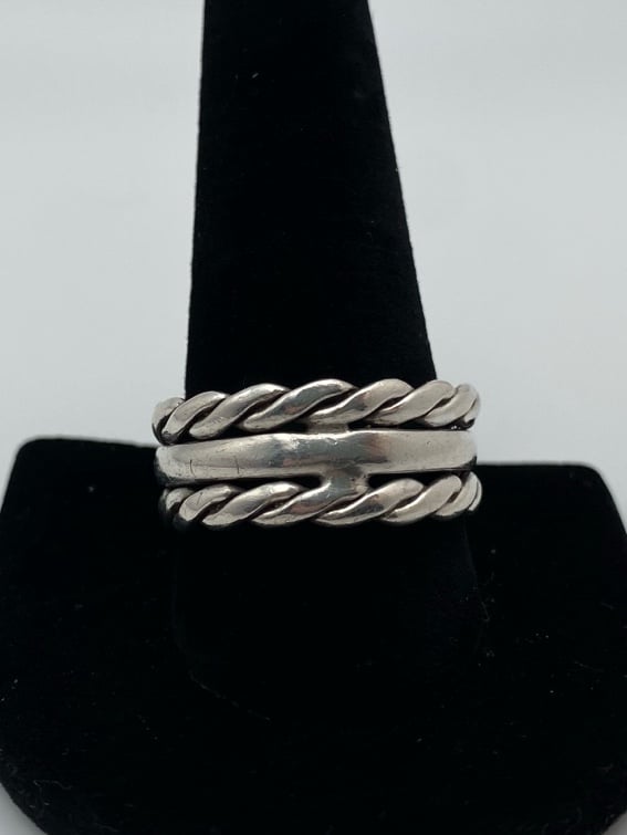 Sterling Silver Braided Triple Band Ring Size 12