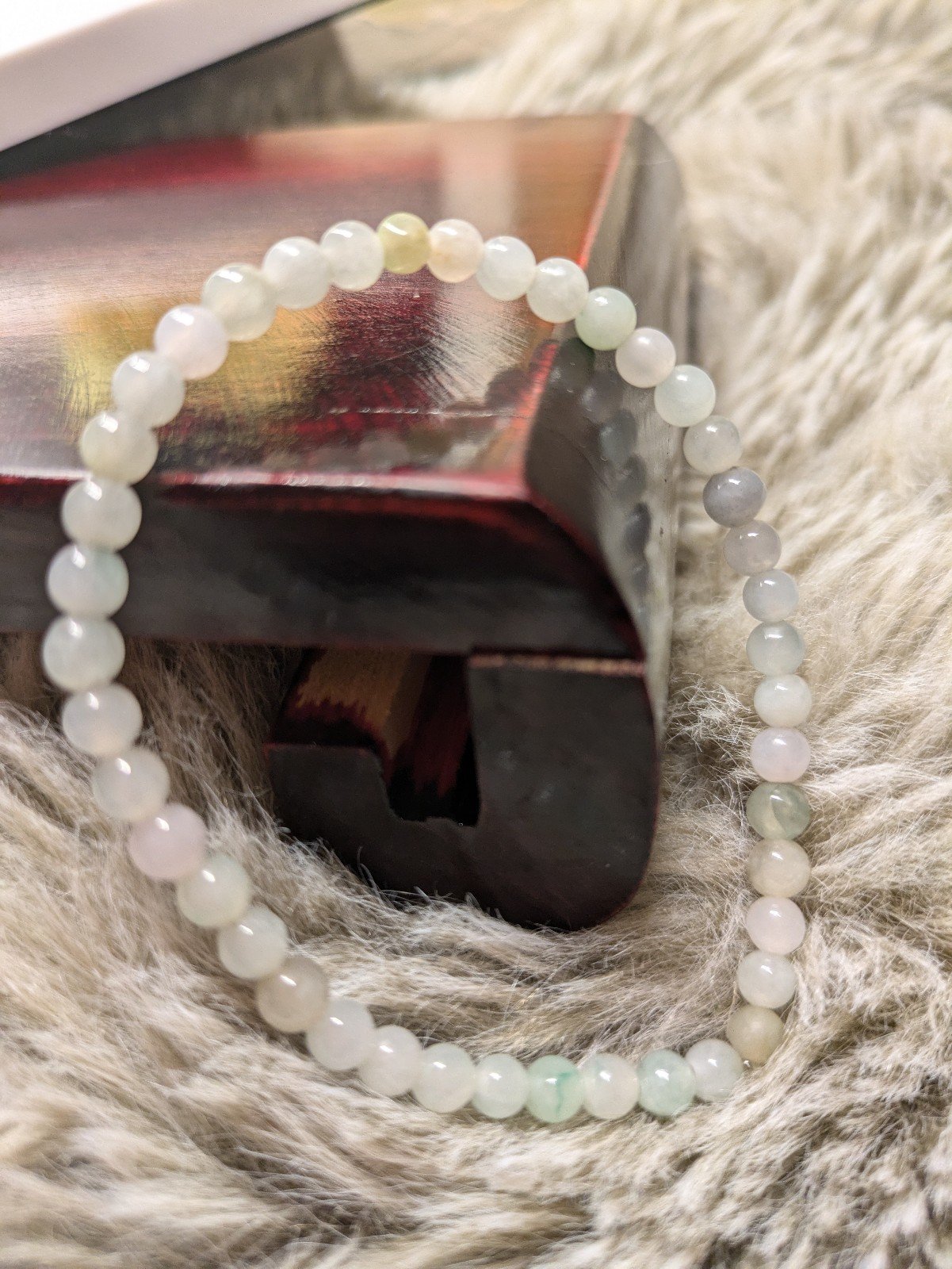 Natural burmese icy green and milky white jadeite