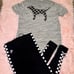 VS PINK checkered bling sequin dog lace tie legging pants campus tee shirt