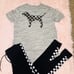VS PINK checkered bling sequin dog lace tie legging pants campus tee shirt