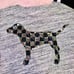 VS PINK checkered bling sequin dog lace tie legging pants campus tee shirt