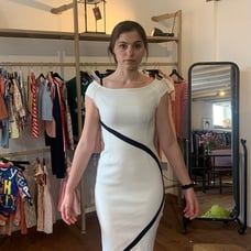 Black and Cream Body Con Dress Size Small It does have a couple marks on the bac
