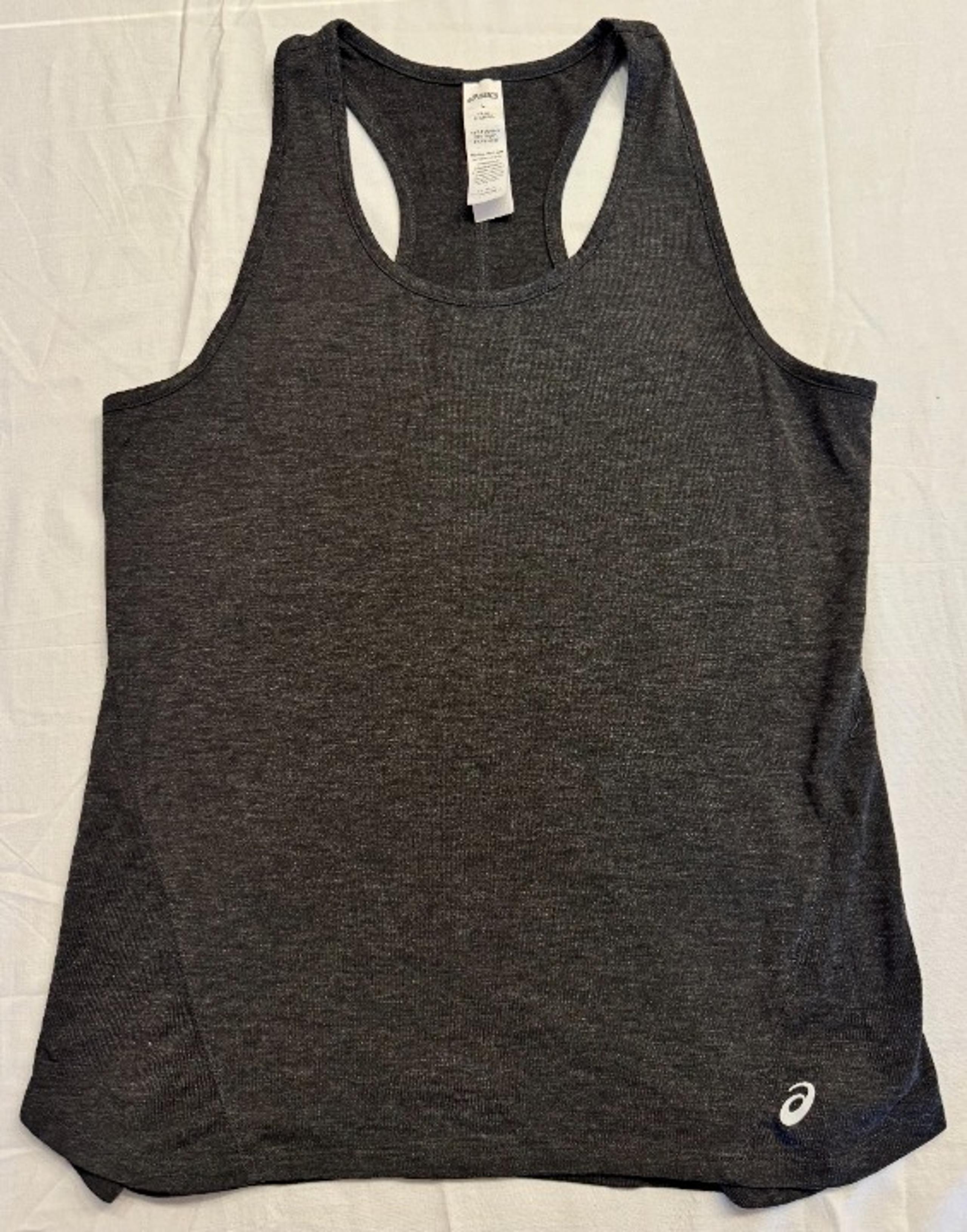 Used Asics Womens Charcoal Gray Running Athletic Tank Top Large