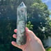 Green moss agate tower with druzy !