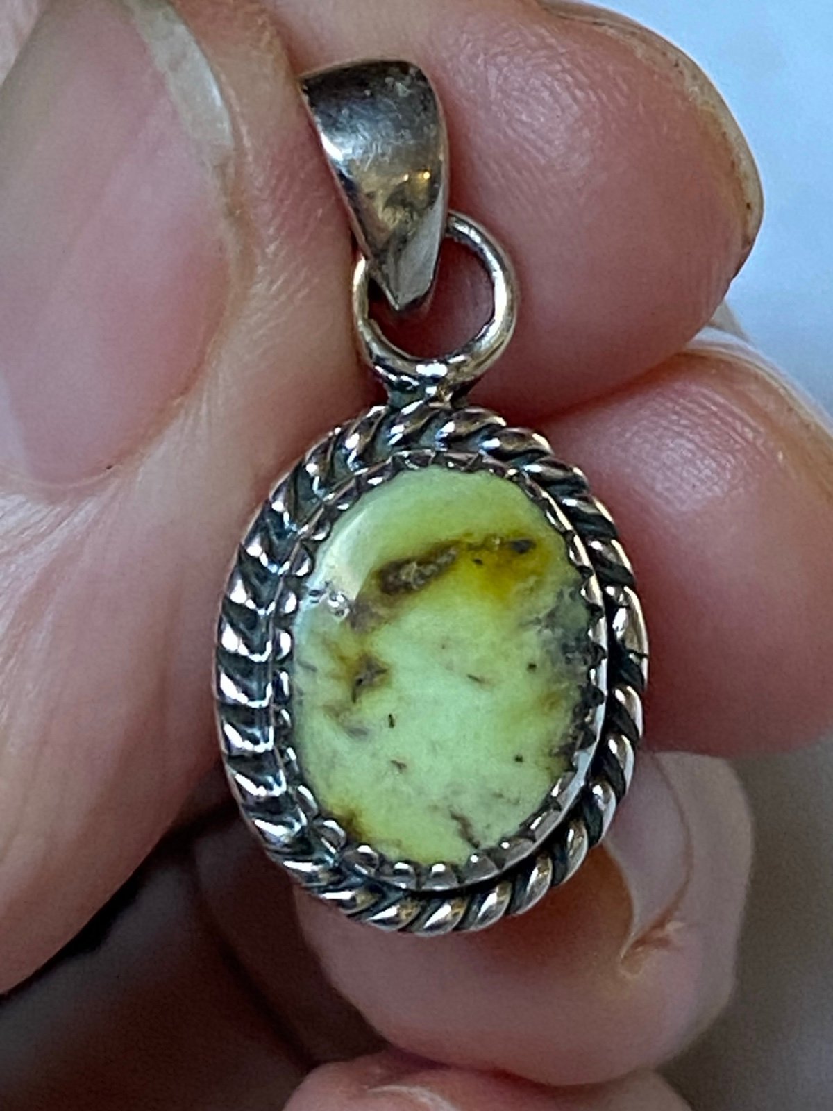 New sterling silver 925 and palomino turquoise solid back pendant.
