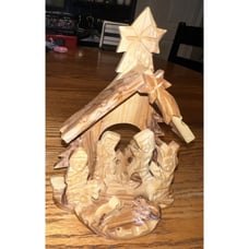 Hand Carved Olive Wood Nativity Christmas Holy Land Made in Bethlehem Israel