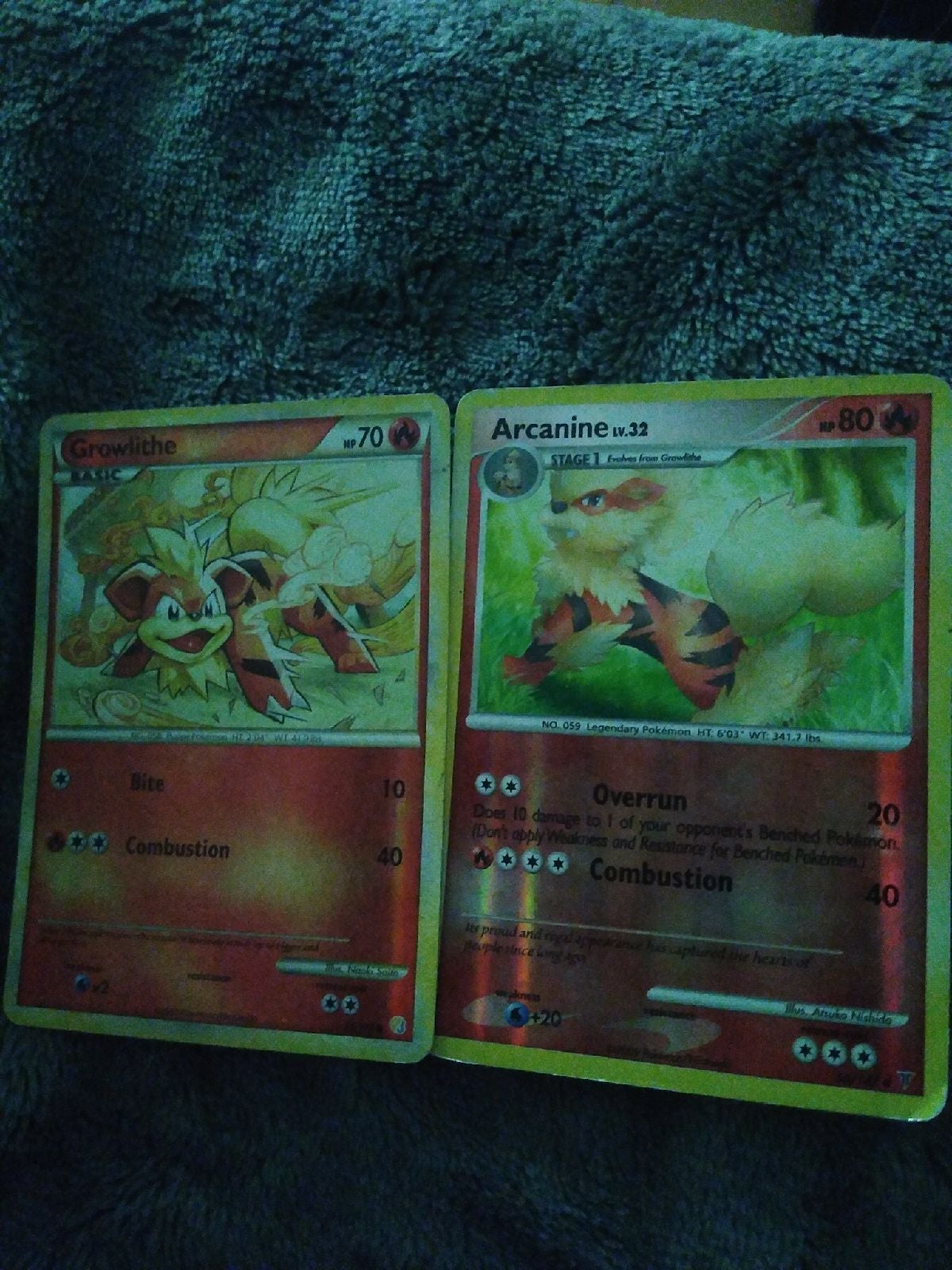 Pokemon cards Growlithe Arcanine
