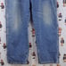 Y2K Riggs Workwear by Wrangler dura smiled Med wash loose fit tapered jeans42/32