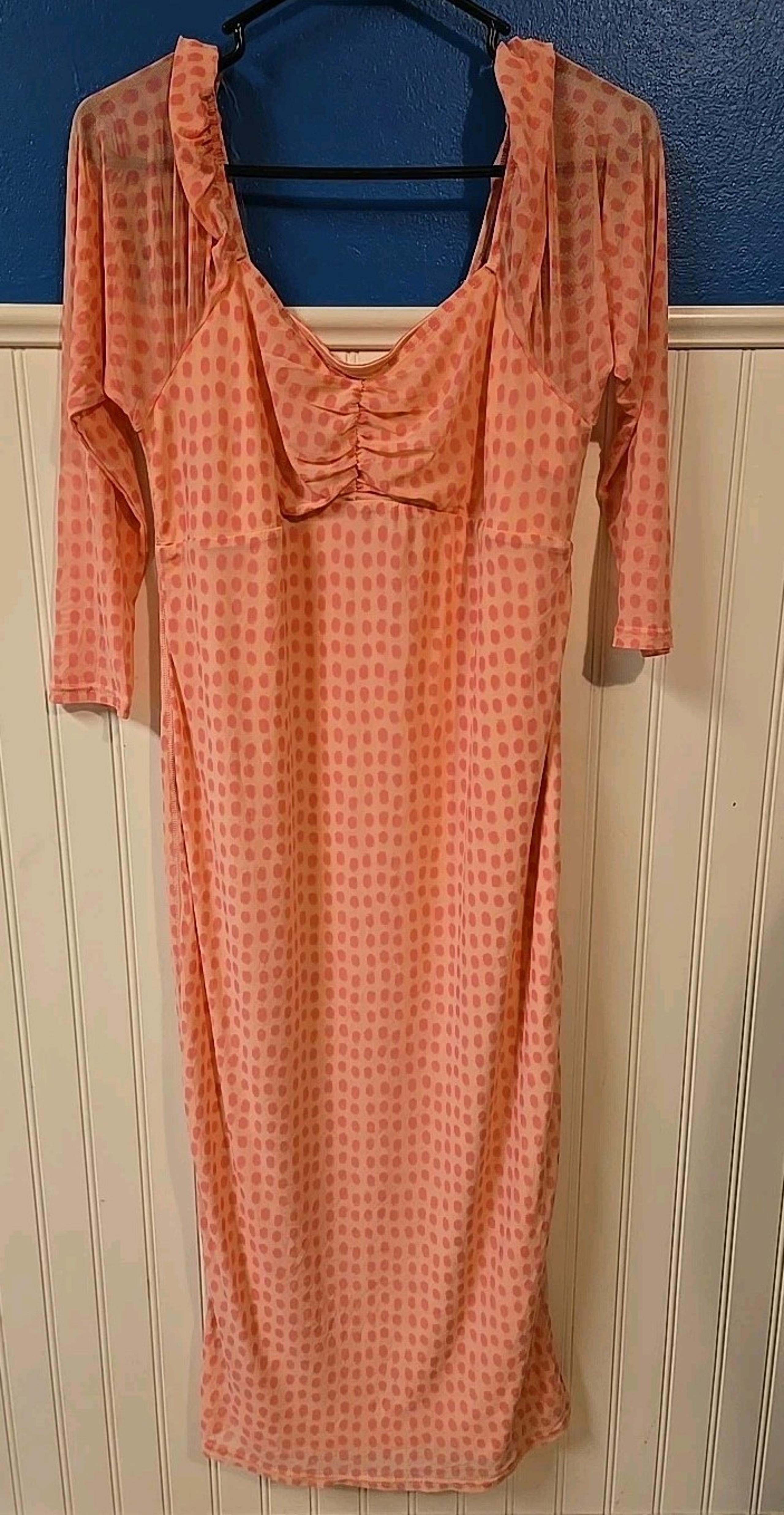 House of Aama Women's A-Line Midi Dress Long Sleeve Size Large New With Tags!