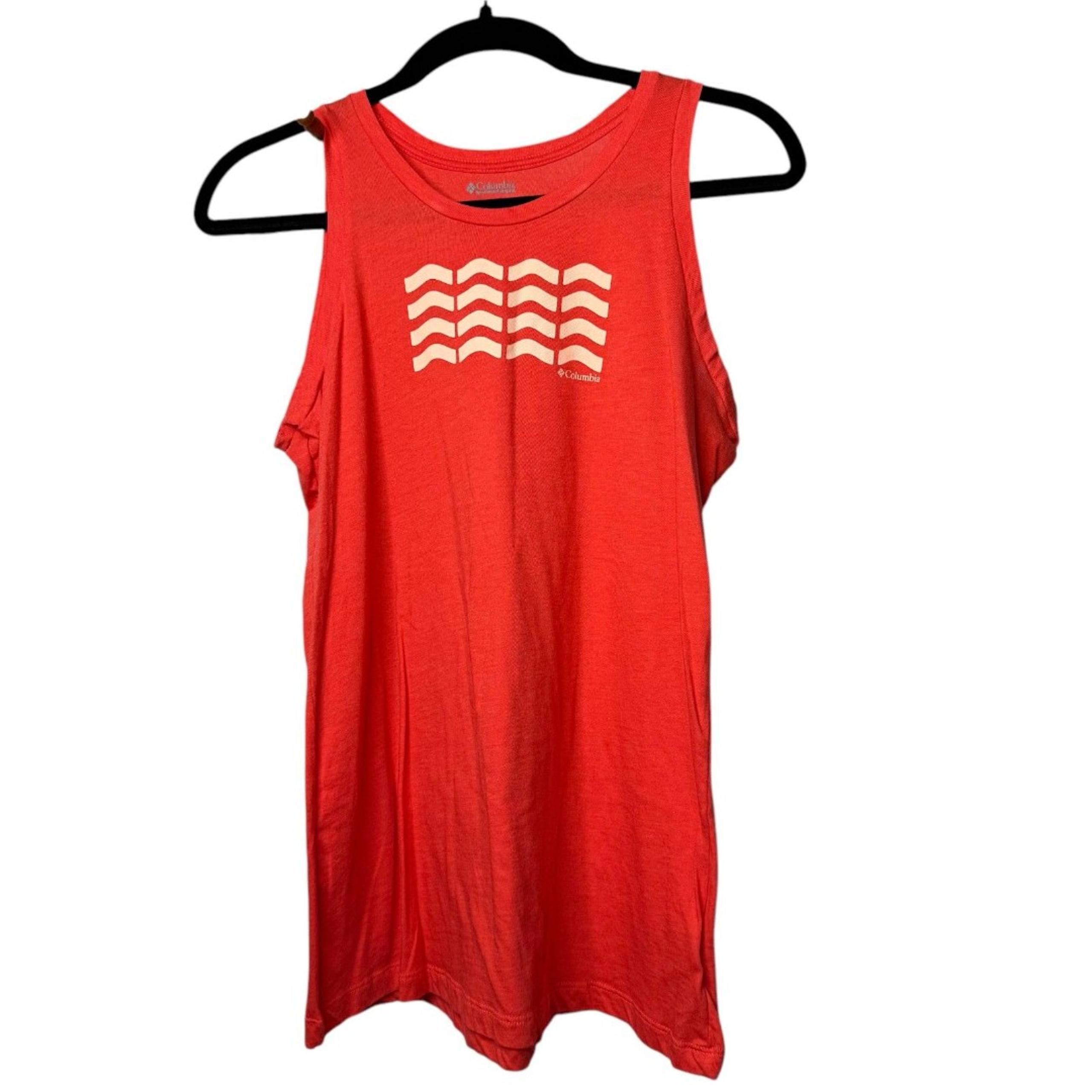 Columbia Womens Bluff Mesa Fitted Tank Top Lightweight Coral Orange Size L NWOT
