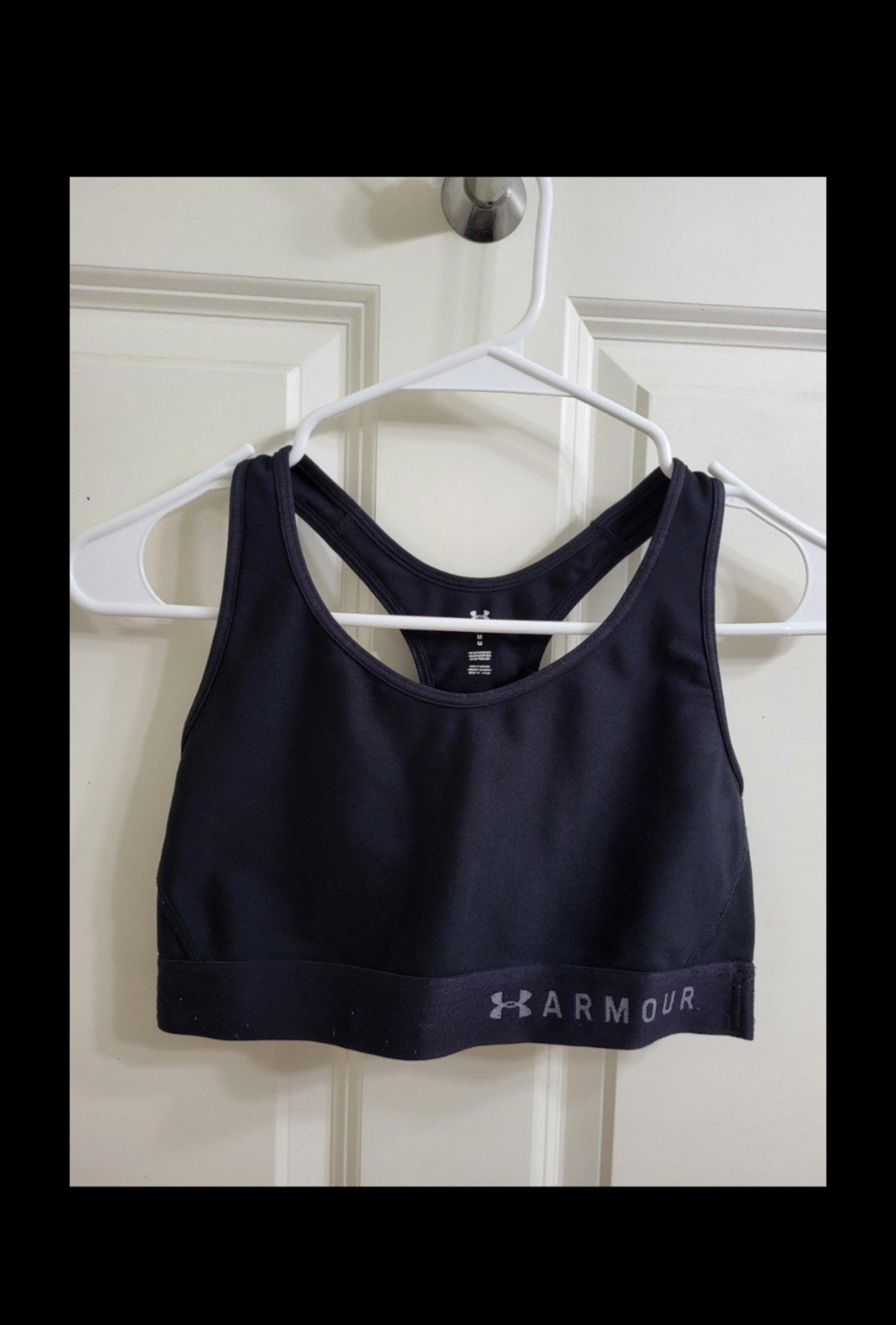 Women's Under Armour Mid-Crossback Sports Bra (Black, Medium, polyester)