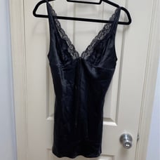 Victoria's Secret Black Satin Slip Dress