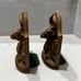 Vintage Deer Head Buck Full Antler Bookends Leaves Acorns Mancave Lodge