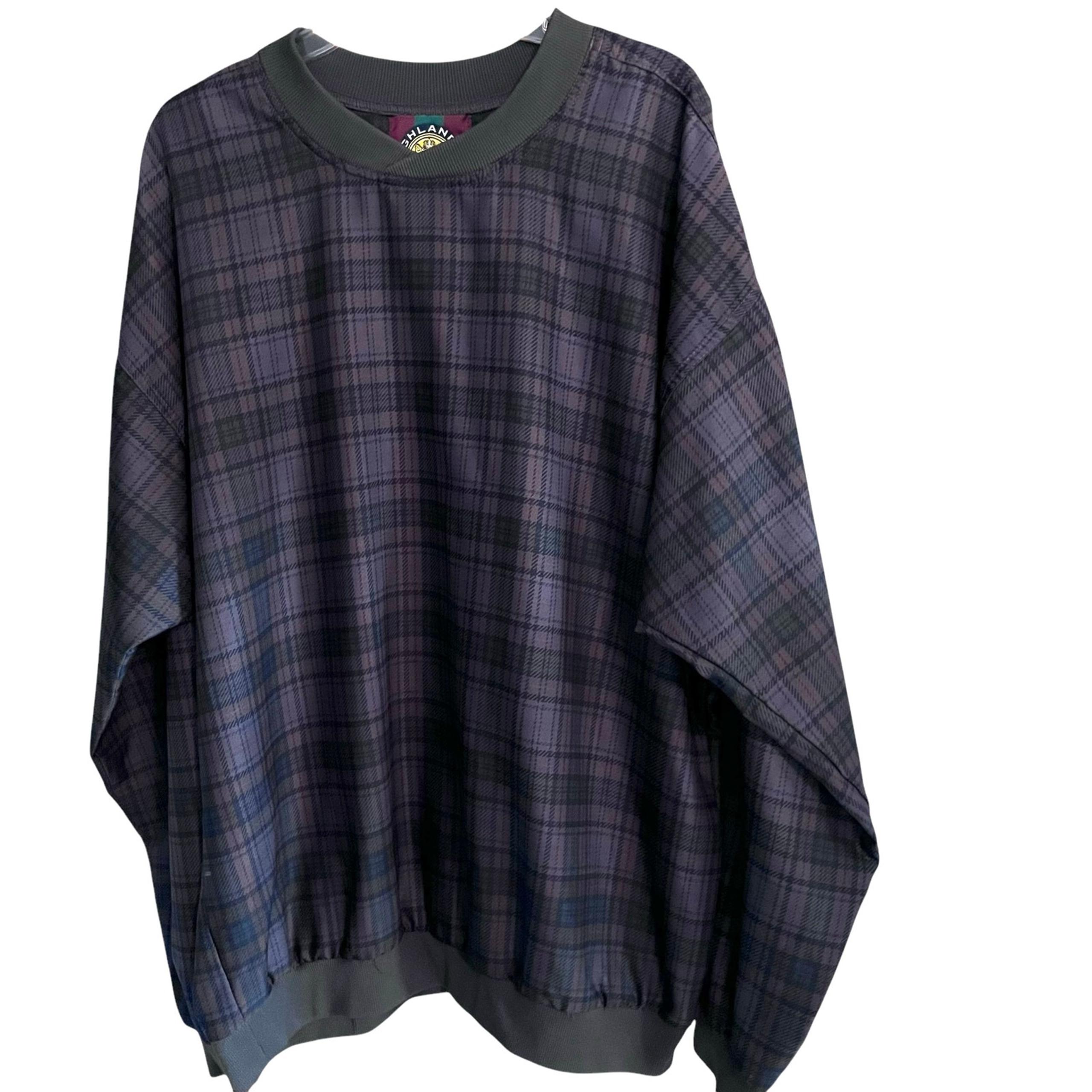 Highlander Men’s Plaid Golf Pullover Top Athleisure Sports Outdoors Sports XL