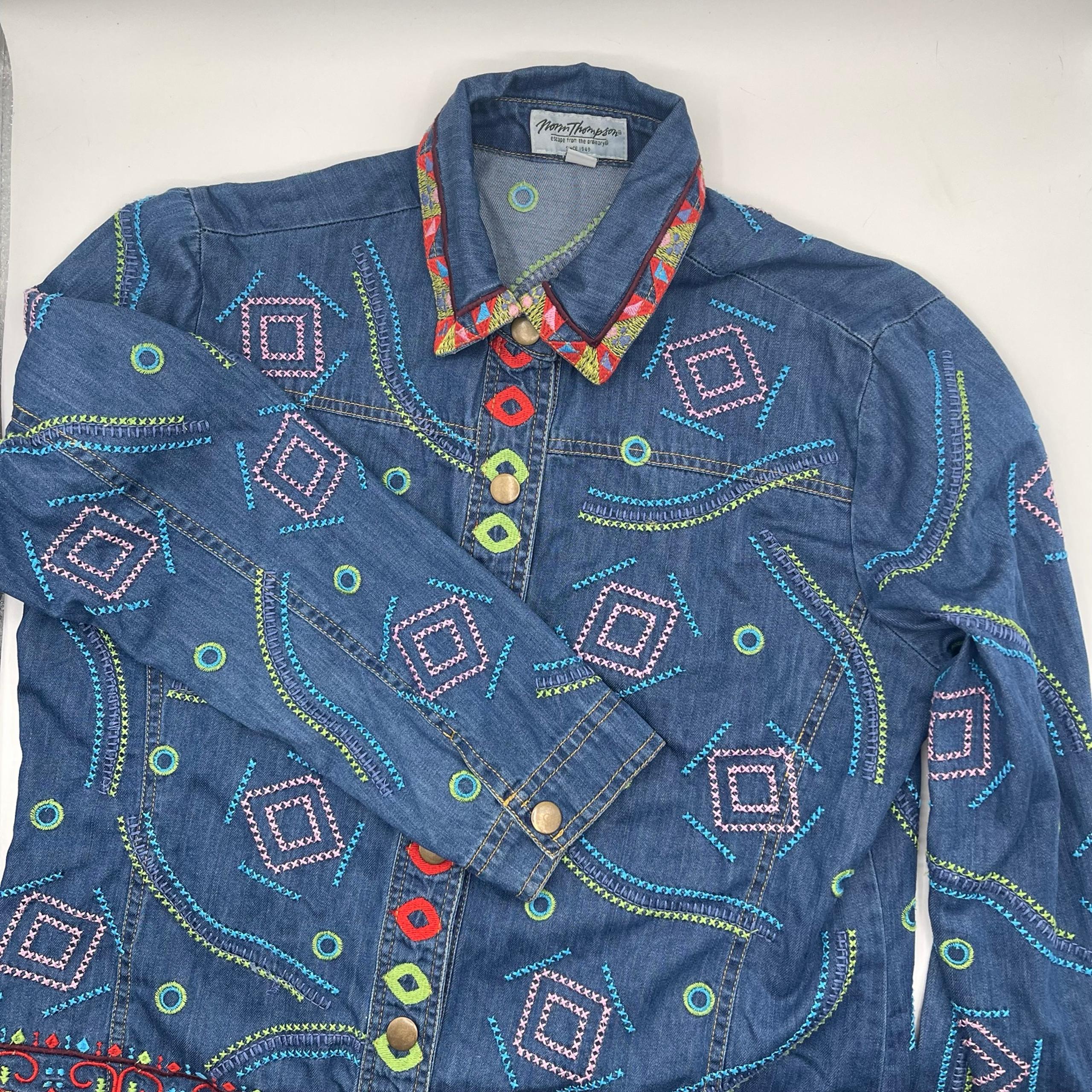 VINTAGE NORM THOMPSON EMBROIDERED DENIM JACKET SIZE MP