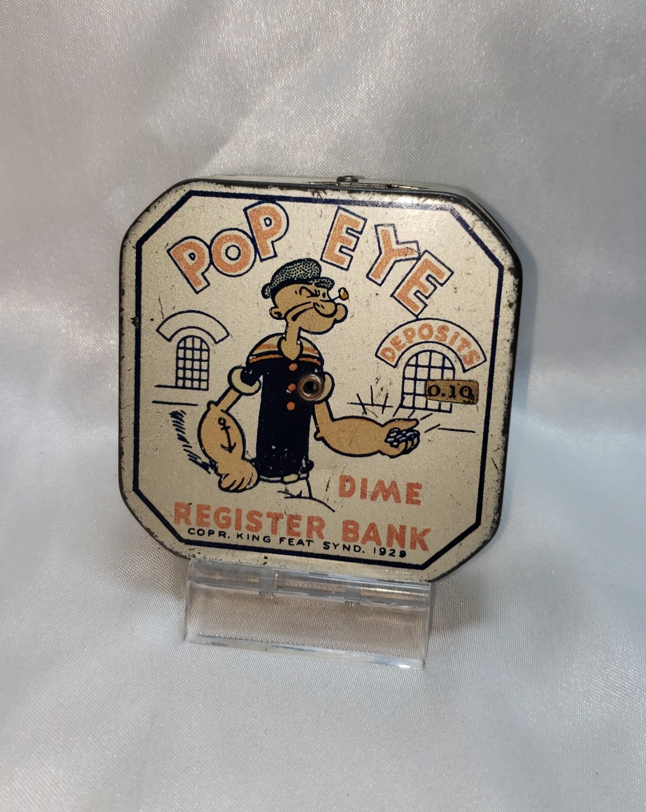 (#DB23) Vintage 1929 King Features Syndicate Popeye Daily Dime Bank