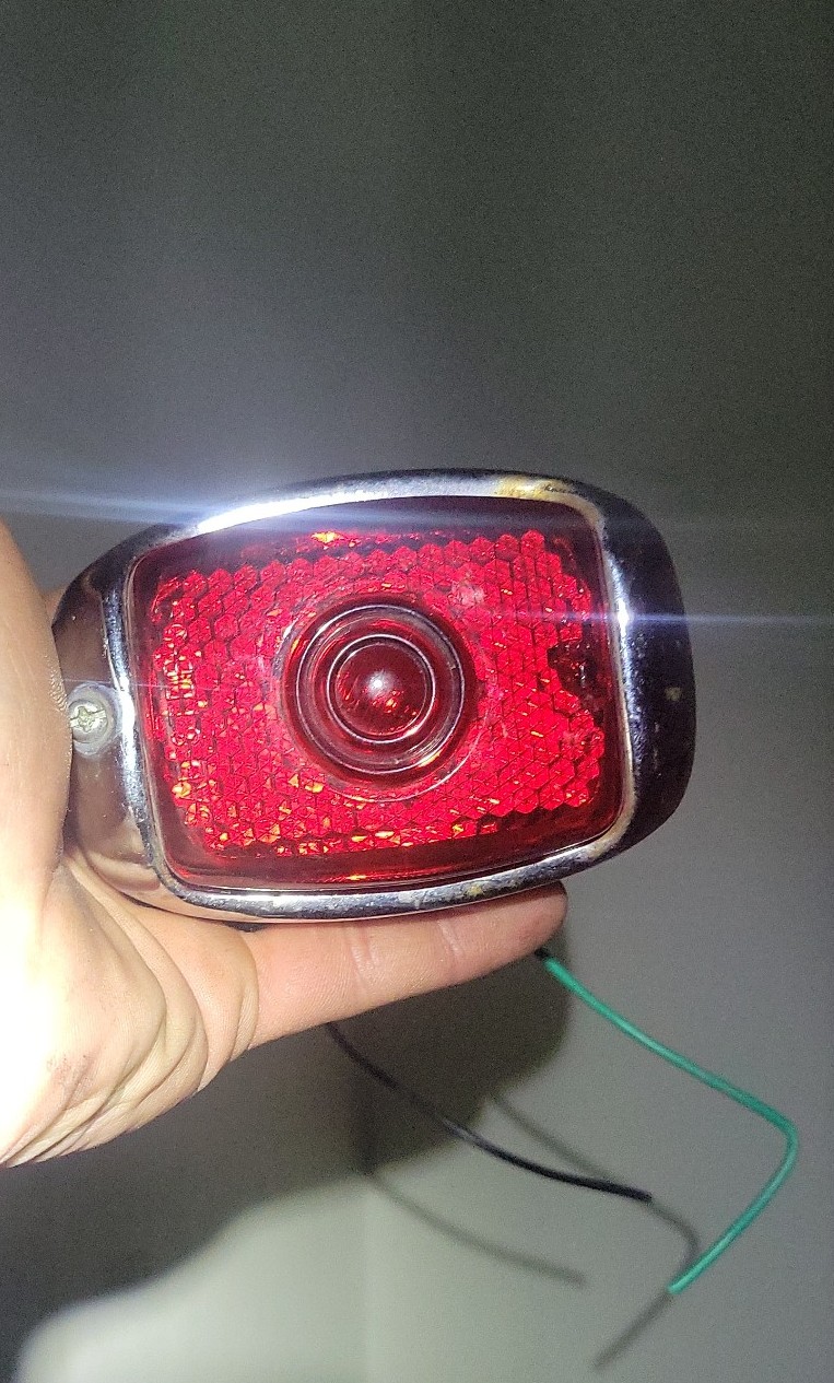 1940-53 Chevy truck taillight black housing, chrome bezel