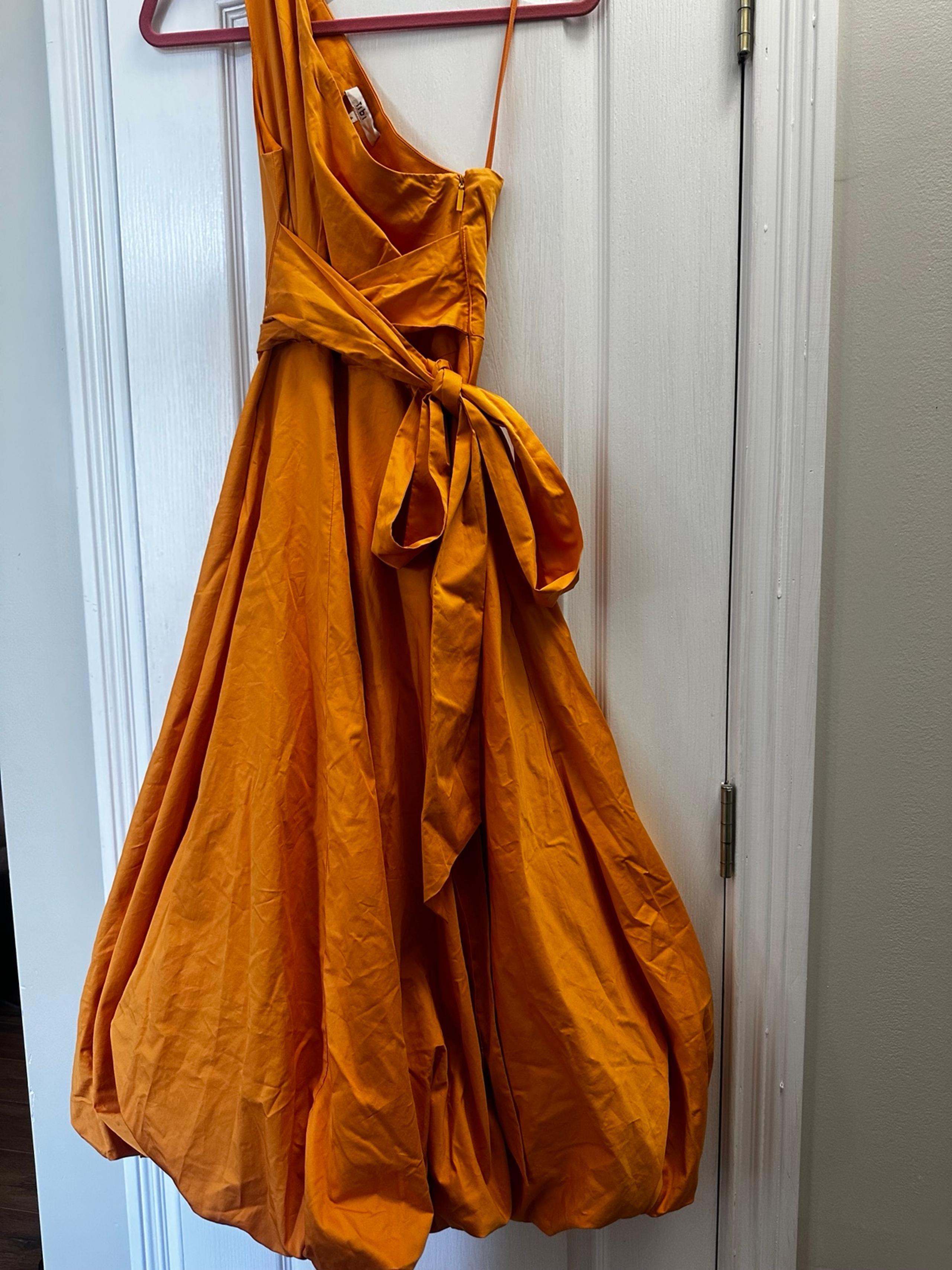 Tibi One-Shoulder Eco Popplin Midi Dress like new!
