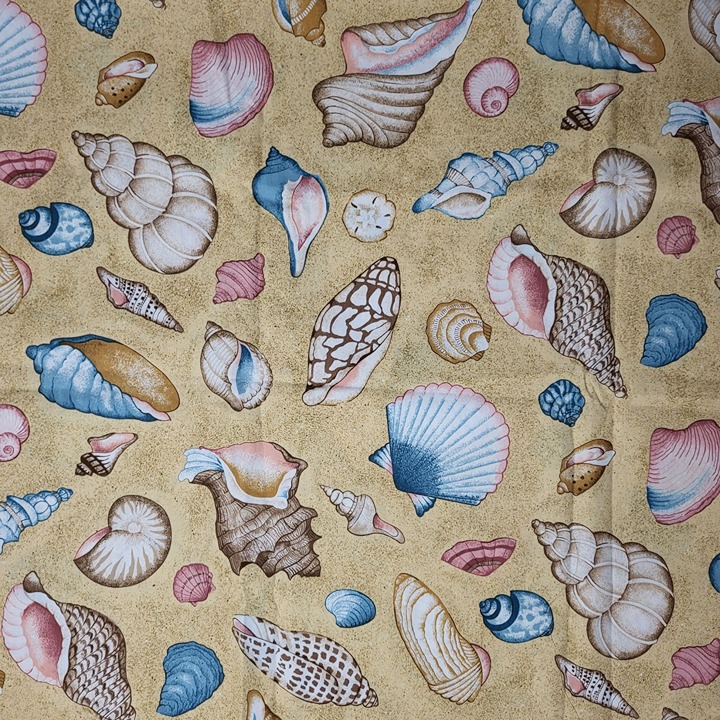 Cranston Print Works Decorator Fabric Nautical Sand Seashells Beach Coastal 3 yd