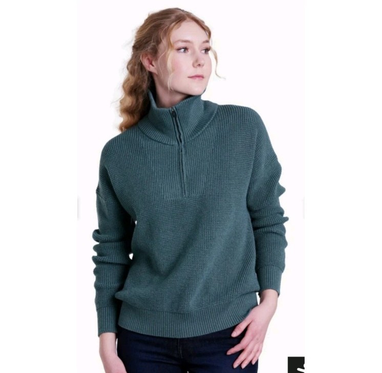 Kuhl Norda 1/4 Zip Sweater Knit Evergreen Pullover Turtleneck